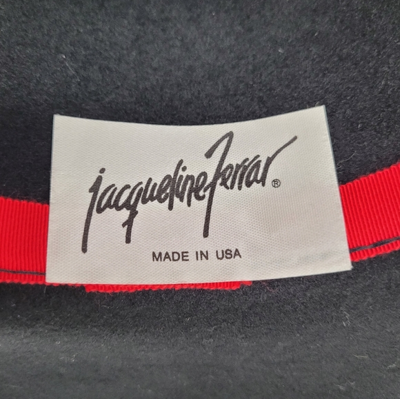 MICHAEL HOWARD for JACQUELINE FERRAR | vintage wool felt rosette wide brim hat - Picture 8 of 8